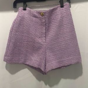 Lavender Purple Knit Hight Waisted Shorts